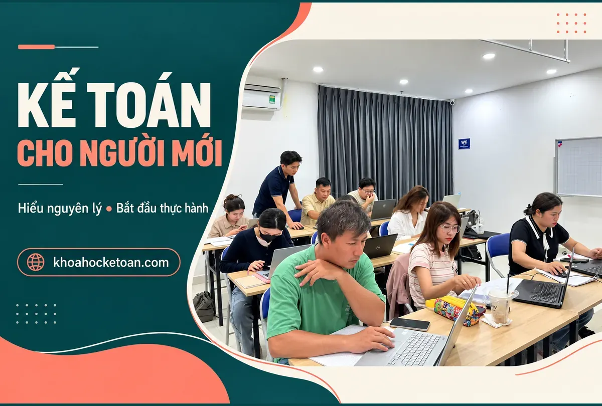 Ảnh thiết kế từ lớp kế toán thực tế do chủ website cung cấp, minh họa Khóa học nguyên lý kế toán cho người mới.